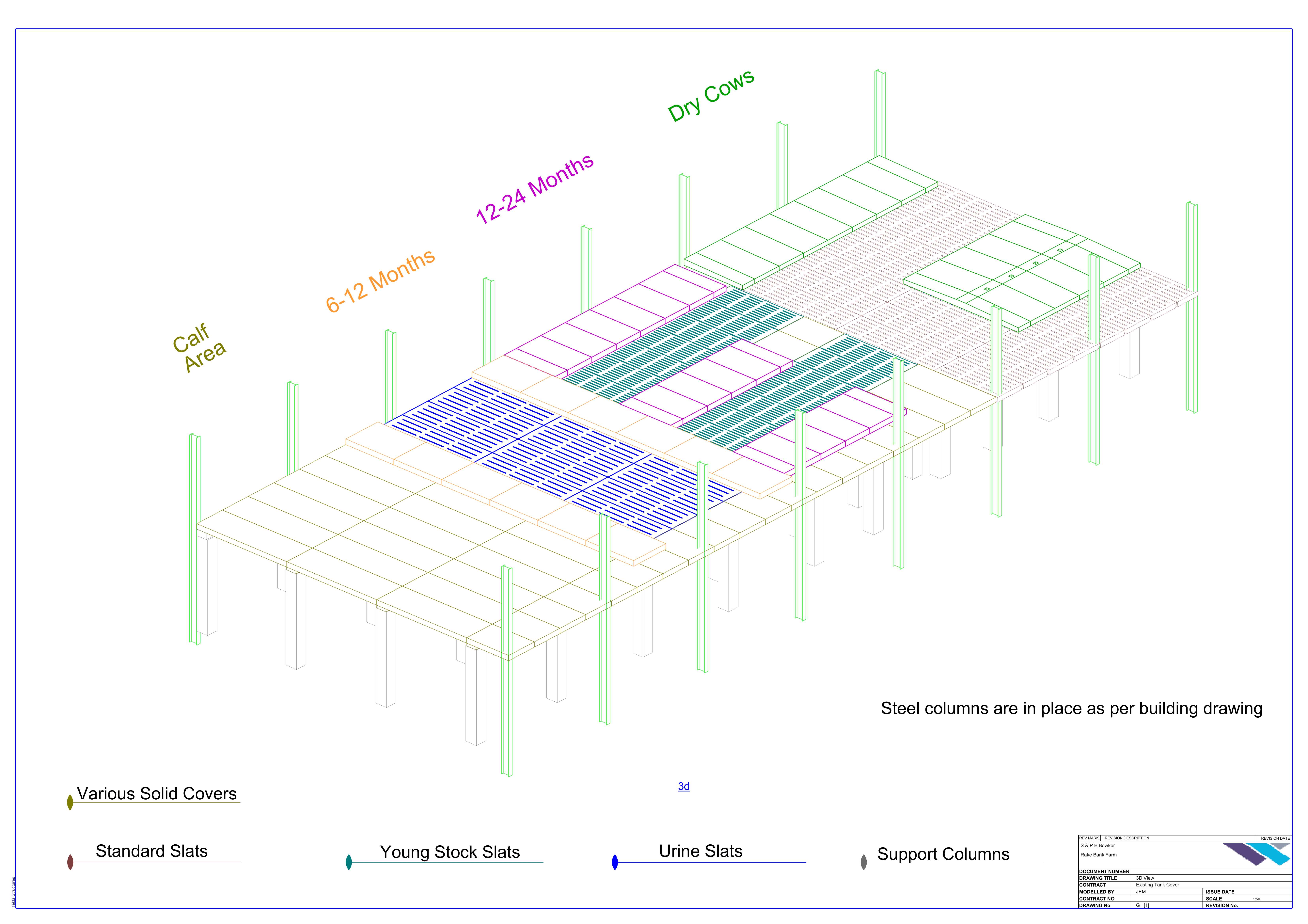 3D CAD Design of Cow Slats